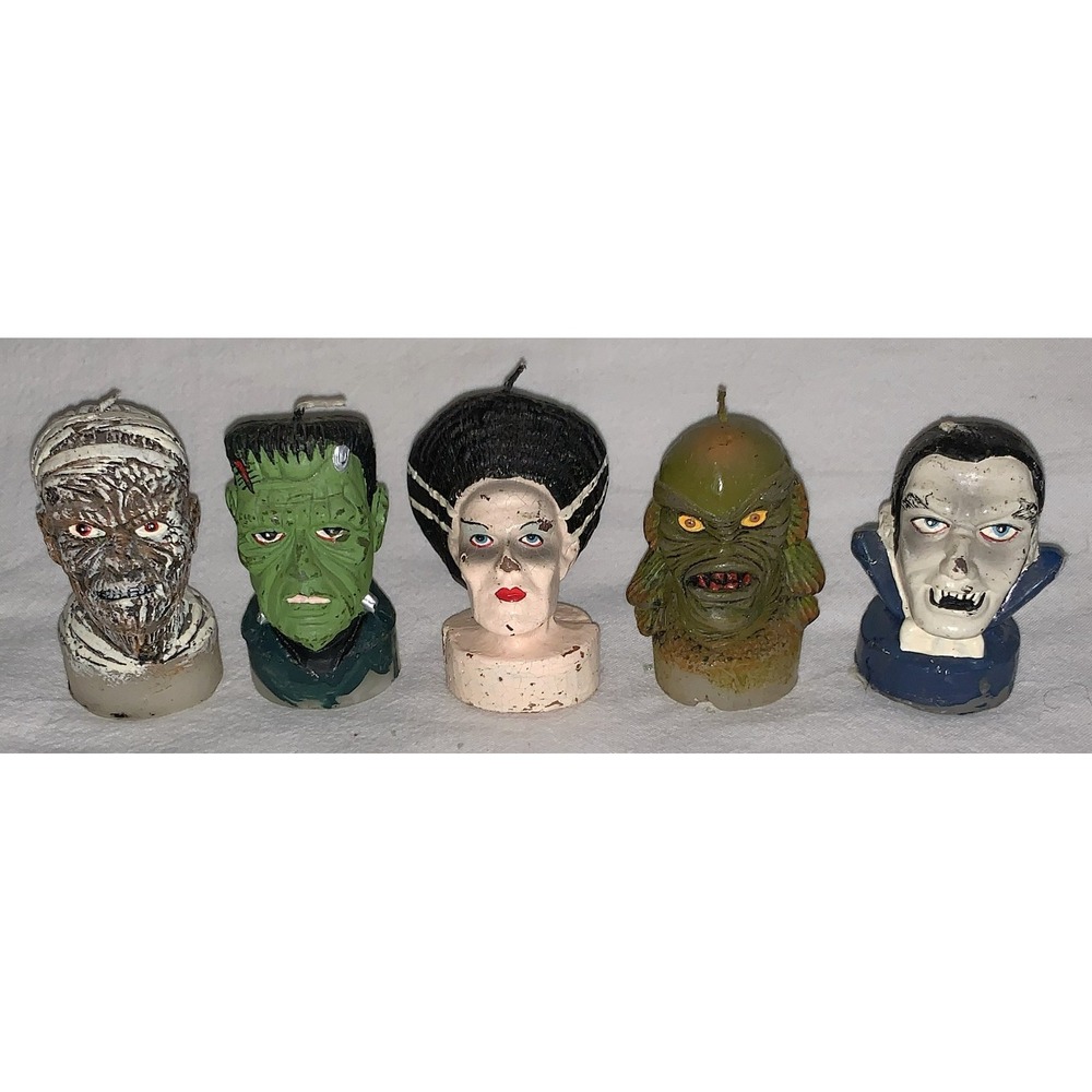 Universal Monsters Mummy Frankenstein/Bride Lagoon Dracula Vtg Halloween Candles